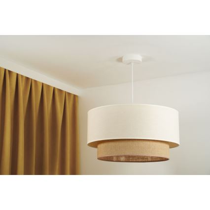 Duolla - Kattokruunu johdossa BOHO 1xE27/15W/230V halkaisija 60 cm beige/ruskea