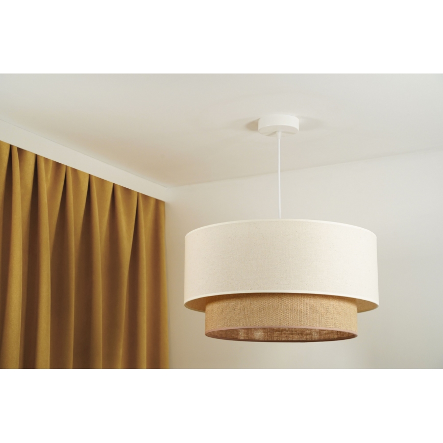 Duolla - Kattokruunu johdossa BOHO 1xE27/15W/230V halkaisija 60 cm beige/ruskea