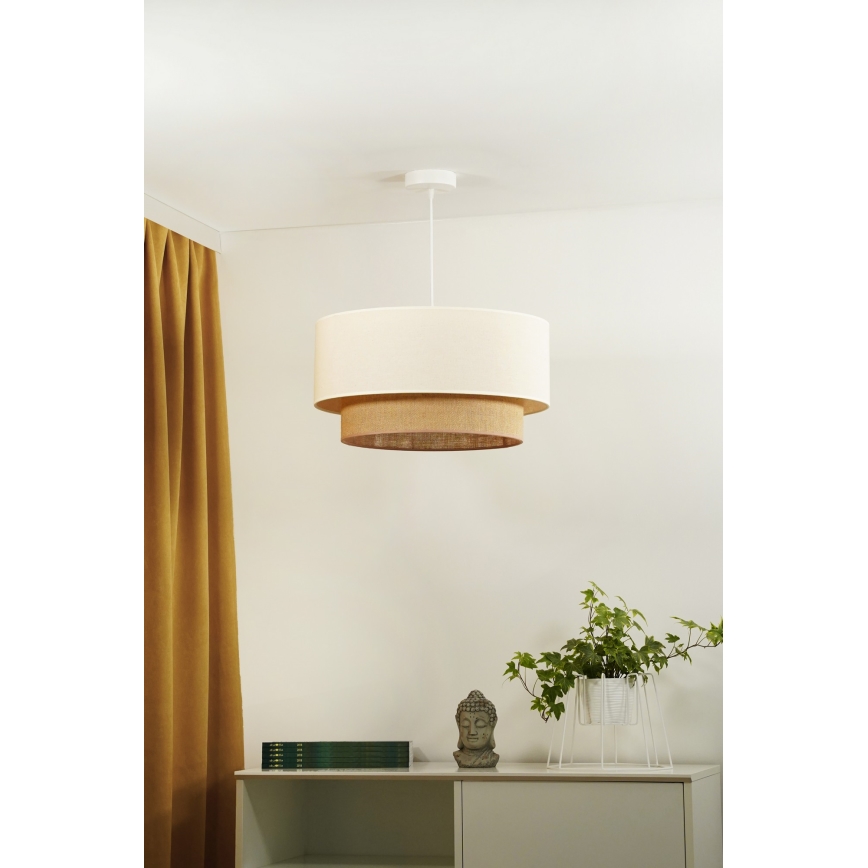 Duolla - Kattokruunu johdossa BOHO 1xE27/15W/230V halkaisija 60 cm beige/ruskea