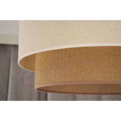 Duolla - Kattokruunu johdossa BOHO 1xE27/15W/230V halkaisija 60 cm beige/ruskea