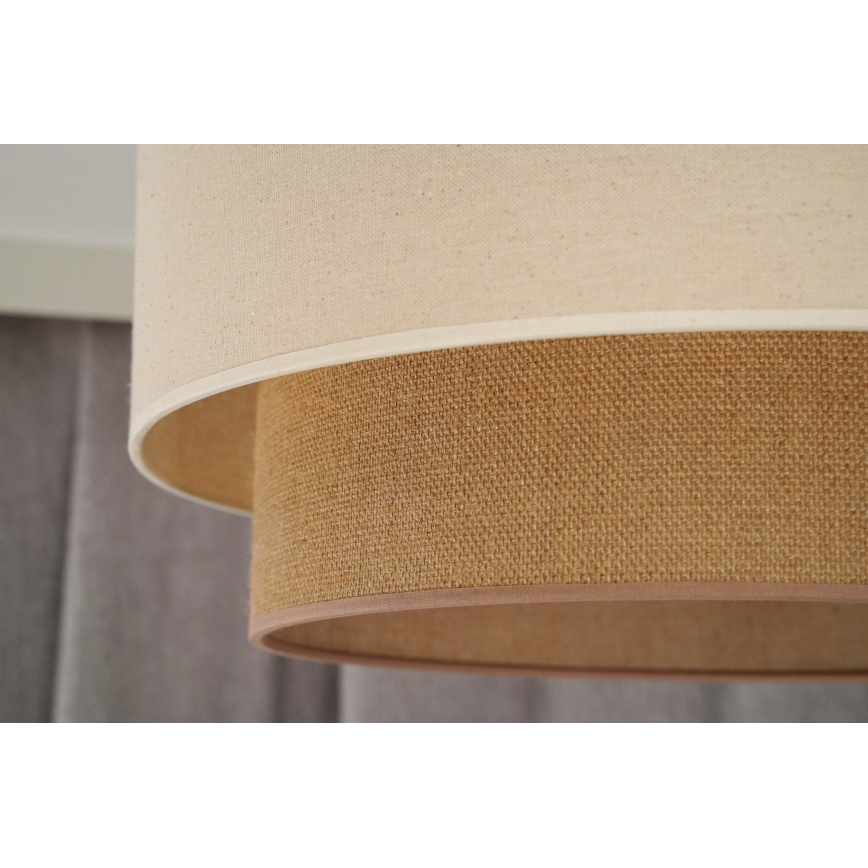 Duolla - Kattokruunu johdossa BOHO 1xE27/15W/230V halkaisija 60 cm beige/ruskea