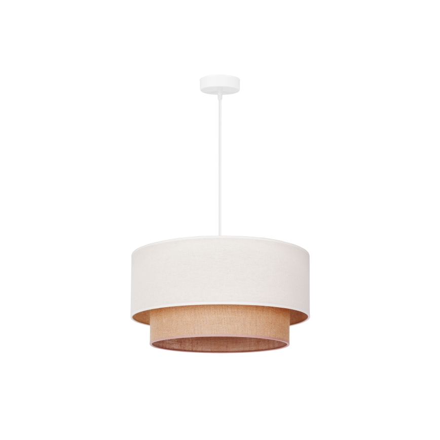 Duolla - Kattokruunu johdossa BOHO 1xE27/15W/230V halkaisija 60 cm beige/ruskea