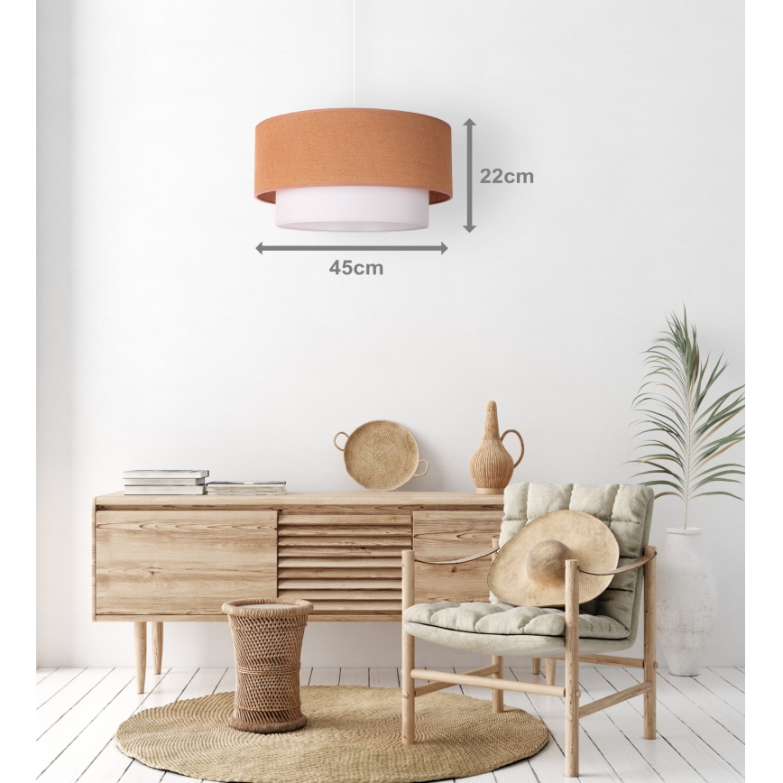 Duolla - Kattokruunu johdossa BOHO 1xE27/40W/230V halkaisija 45 cm beige/valkoinen
