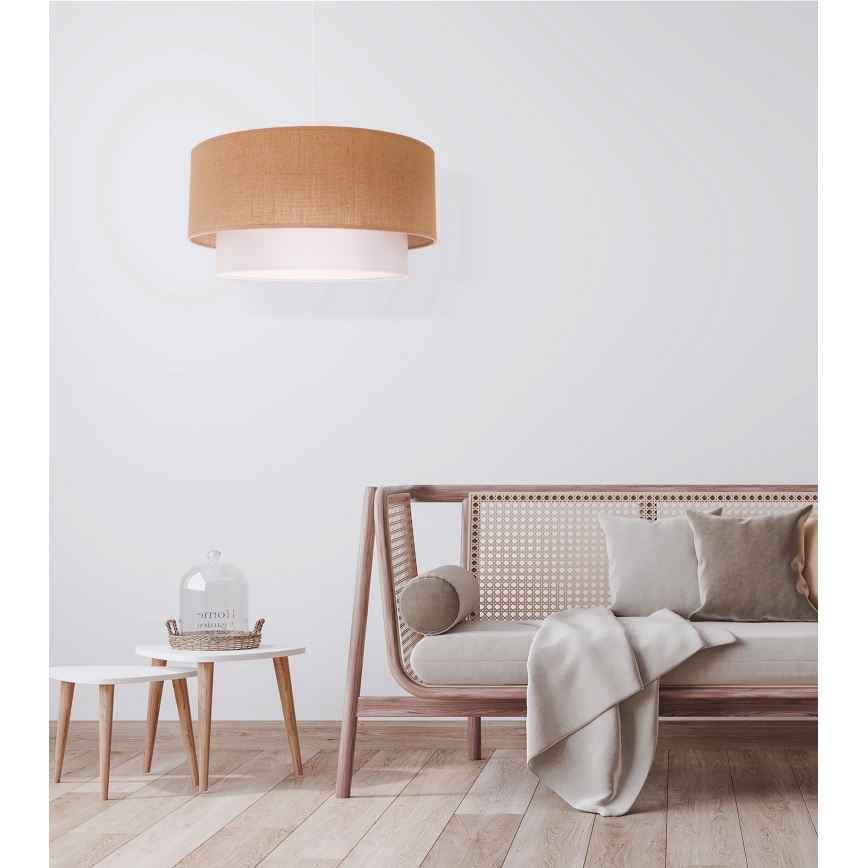 Duolla - Kattokruunu johdossa BOHO 1xE27/40W/230V halkaisija 45 cm beige/valkoinen