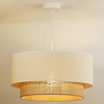 Duolla - Kattokruunu johdossa BOHO 1xE27/40W/230V halkaisija 45 cm kerma/ruskea