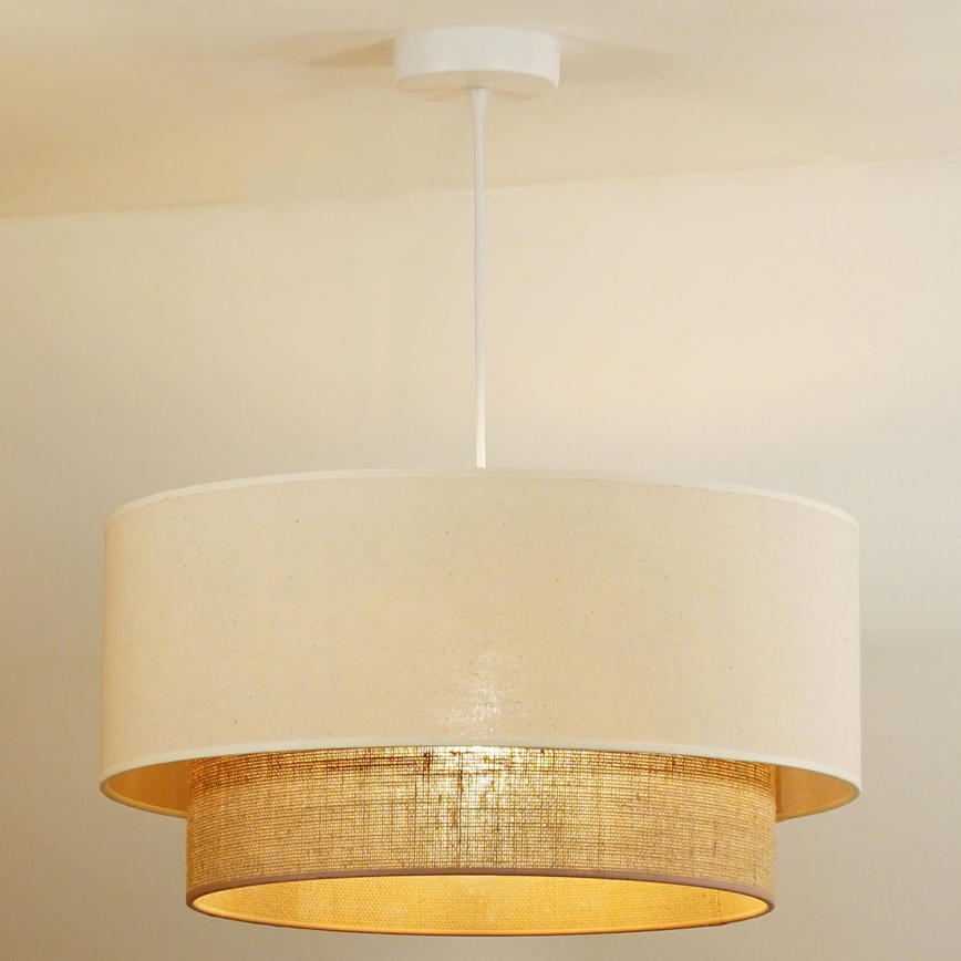 Duolla - Kattokruunu johdossa BOHO 1xE27/40W/230V halkaisija 45 cm kerma/ruskea