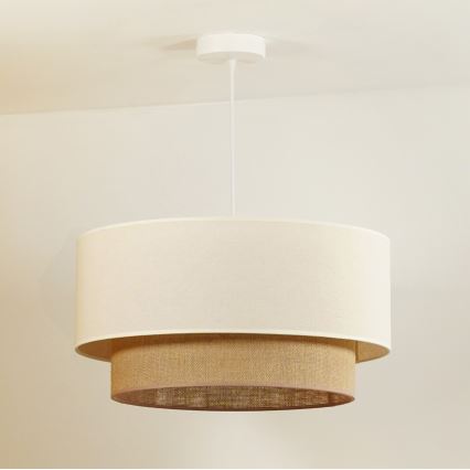 Duolla - Kattokruunu johdossa BOHO 1xE27/40W/230V halkaisija 45 cm kerma/ruskea
