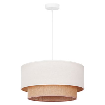 Duolla - Kattokruunu johdossa BOHO 1xE27/40W/230V halkaisija 45 cm kerma/ruskea