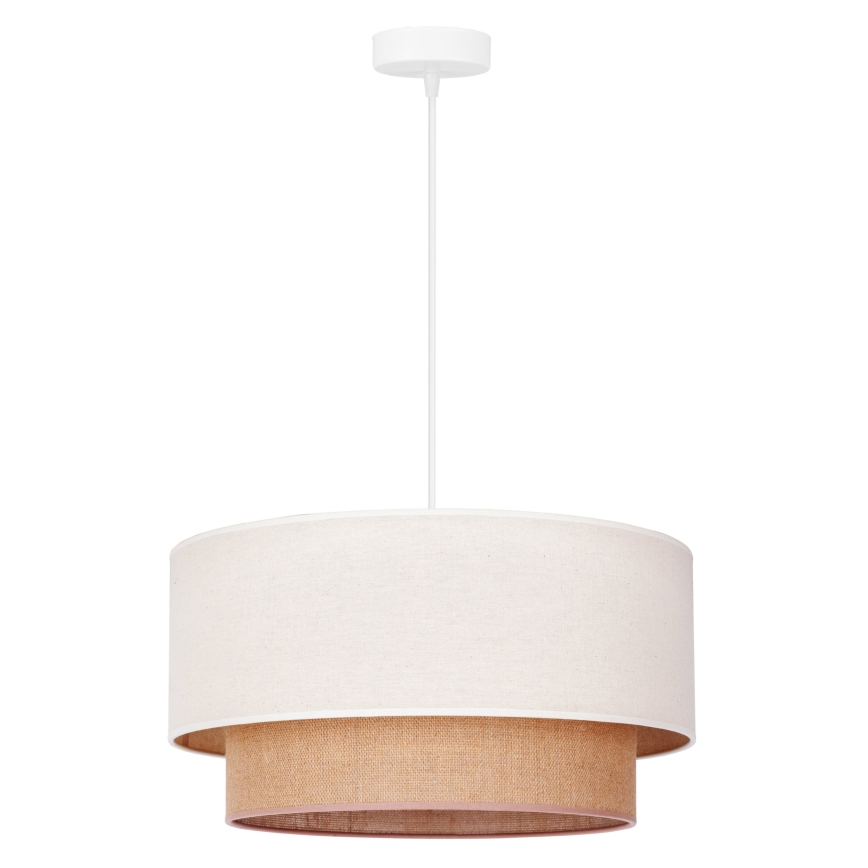 Duolla - Kattokruunu johdossa BOHO 1xE27/40W/230V halkaisija 45 cm kerma/ruskea