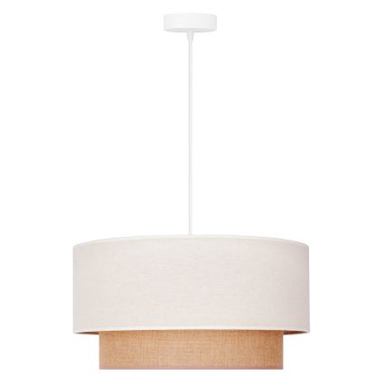 Duolla - Kattokruunu johdossa BOHO 1xE27/40W/230V halkaisija 45 cm kerma/ruskea