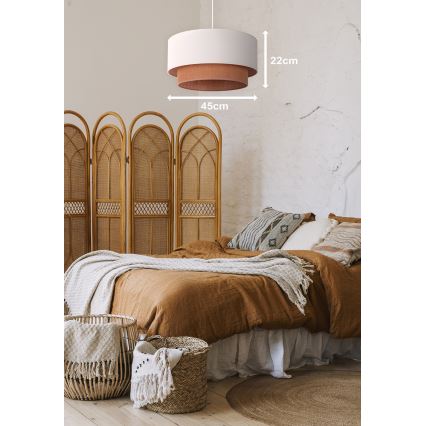 Duolla - Kattokruunu johdossa BOHO 1xE27/40W/230V halkaisija 45 cm kerma/ruskea