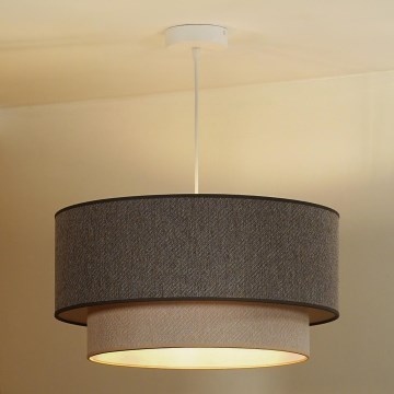 Duolla - Kattokruunu johdossa BOHO ECO RECYCLING 1xE27/15W/230V halkaisija 45 cm ruskea/kerma