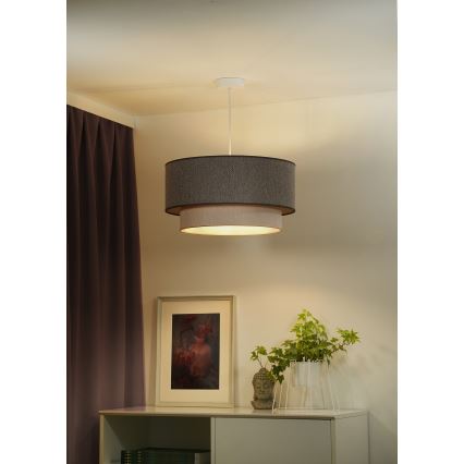 Duolla - Kattokruunu johdossa BOHO ECO RECYCLING 1xE27/15W/230V halkaisija 45 cm ruskea/kerma