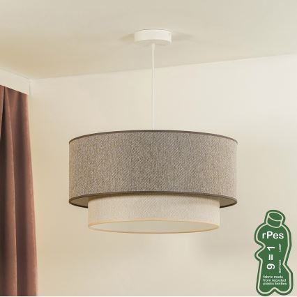 Duolla - Kattokruunu johdossa BOHO ECO RECYCLING 1xE27/15W/230V halkaisija 45 cm ruskea/kerma