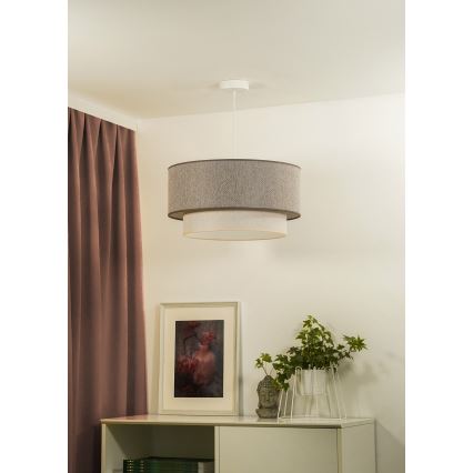 Duolla - Kattokruunu johdossa BOHO ECO RECYCLING 1xE27/15W/230V halkaisija 45 cm ruskea/kerma