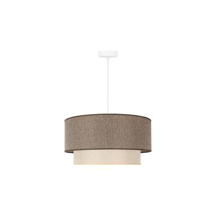 Duolla - Kattokruunu johdossa BOHO ECO RECYCLING 1xE27/15W/230V halkaisija 45 cm ruskea/kerma