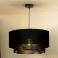 Duolla - Kattokruunu johdossa BOHO RATTAN 1xE27/15W/230V halkaisija 45 cm musta