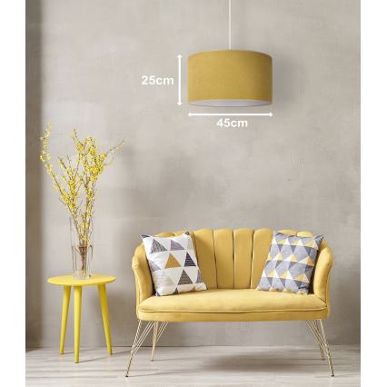 Duolla - Kattokruunu johdossa BRISTOL 1xE27/15W/230V halkaisija 45 cm keltainen/valkoinen