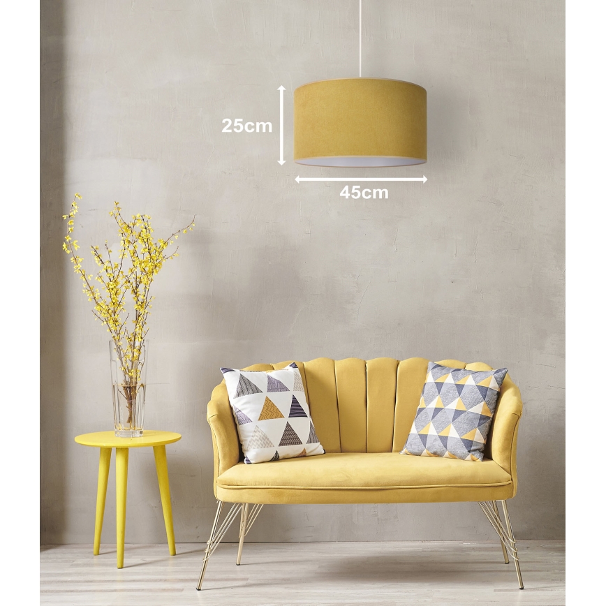 Duolla - Kattokruunu johdossa BRISTOL 1xE27/15W/230V halkaisija 45 cm keltainen/valkoinen