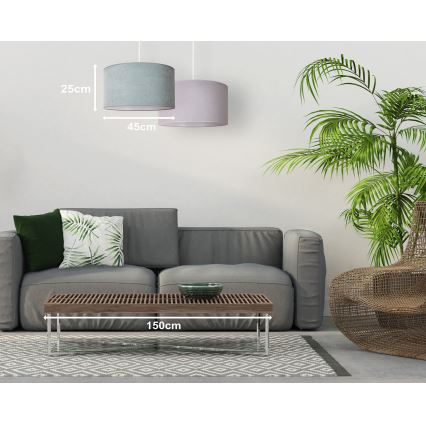 Duolla - Kattokruunu johdossa BRISTOL 1xE27/15W/230V halkaisija 45 cm vihreä/valkoinen