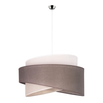 Duolla - Kattokruunu johdossa BROOKLYN 1xE27/40W/230V halkaisija 50 cm harmaa/beige/valkoinen