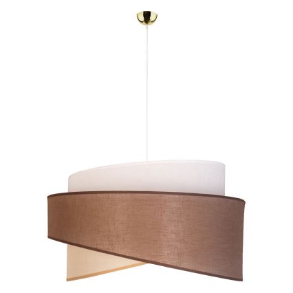 Duolla - Kattokruunu johdossa BROOKLYN 1xE27/40W/230V halkaisija 50 cm ruskea/beige/valkoinen