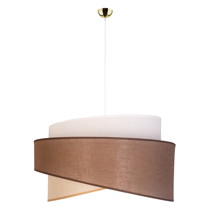 Duolla - Kattokruunu johdossa BROOKLYN 1xE27/40W/230V halkaisija 50 cm ruskea/beige/valkoinen