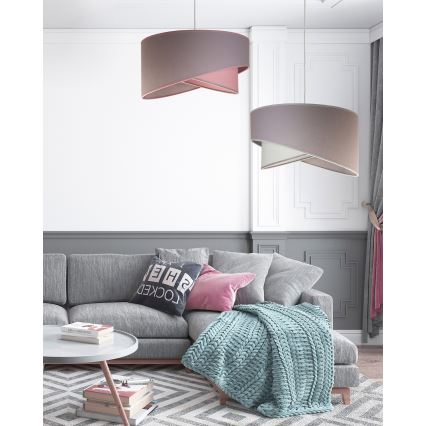 Duolla - Kattokruunu johdossa CELLO 1xE27/40W/230V halkaisija 45 cm vaaleanpunainen