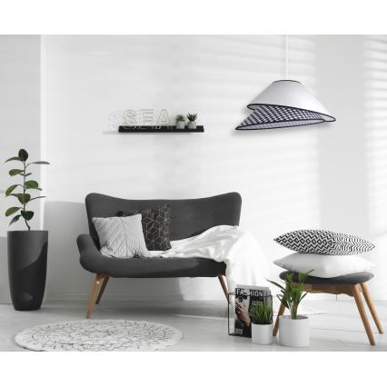 Duolla - Kattokruunu johdossa COCO 1xE27/40W/230V halkaisija 50 cm valkoinen/musta