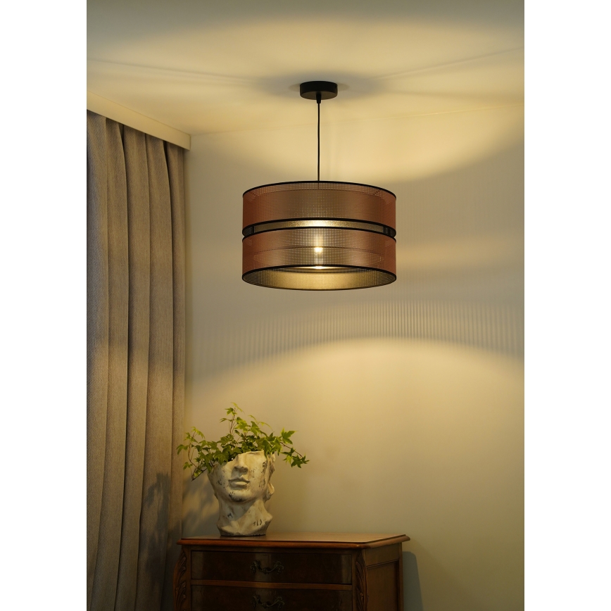 Duolla - Kattokruunu johdossa COPPER SHINY 1xE27/15W/230V halkaisija 40 cm kupari/musta