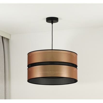 Duolla - Kattokruunu johdossa COPPER SHINY 1xE27/15W/230V halkaisija 40 cm kupari/musta