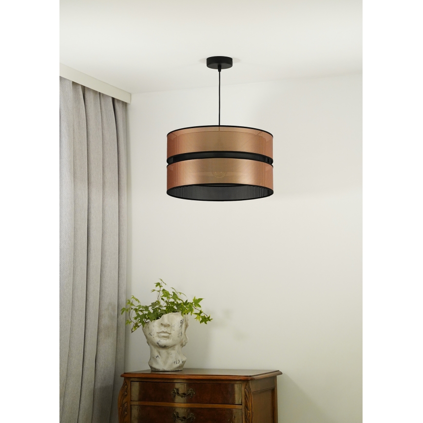 Duolla - Kattokruunu johdossa COPPER SHINY 1xE27/15W/230V halkaisija 40 cm kupari/musta