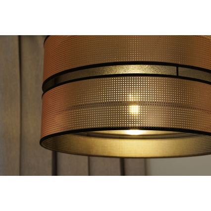 Duolla - Kattokruunu johdossa COPPER SHINY 1xE27/15W/230V halkaisija 40 cm kupari/musta