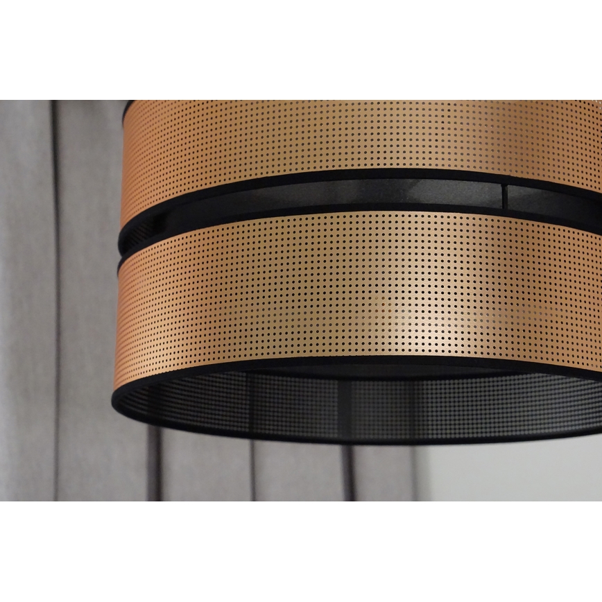Duolla - Kattokruunu johdossa COPPER SHINY 1xE27/15W/230V halkaisija 40 cm kupari/musta
