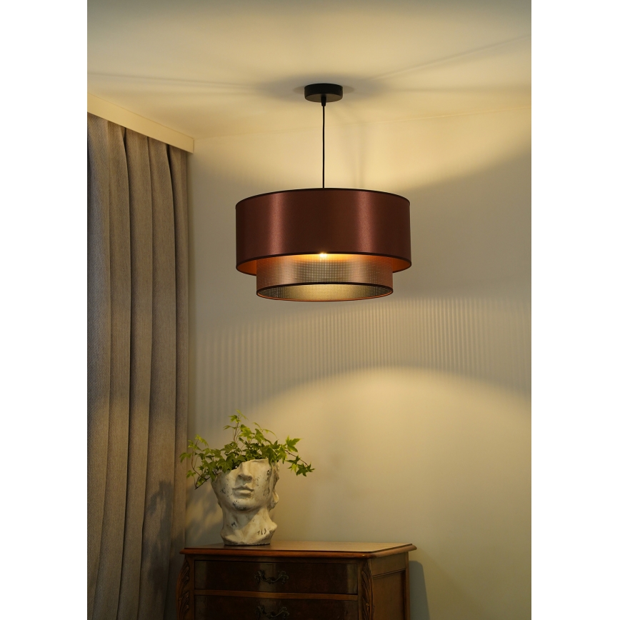Duolla - Kattokruunu johdossa COPPER SHINY 1xE27/15W/230V halkaisija 45 cm kupari