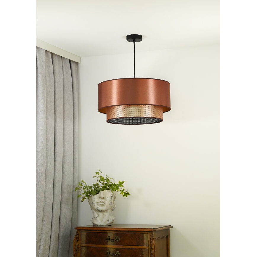 Duolla - Kattokruunu johdossa COPPER SHINY 1xE27/15W/230V halkaisija 45 cm kupari