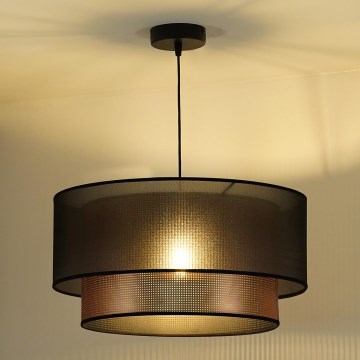Duolla - Kattokruunu johdossa COPPER SHINY 1xE27/15W/230V halkaisija 45 cm ruskea/kupari