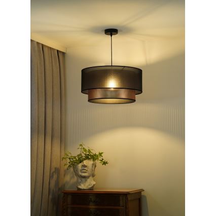 Duolla - Kattokruunu johdossa COPPER SHINY 1xE27/15W/230V halkaisija 45 cm ruskea/kupari