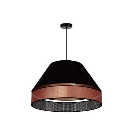 Duolla - Kattokruunu johdossa COPPER SHINY 1xE27/15W/230V halkaisija 60 cm musta/kupari