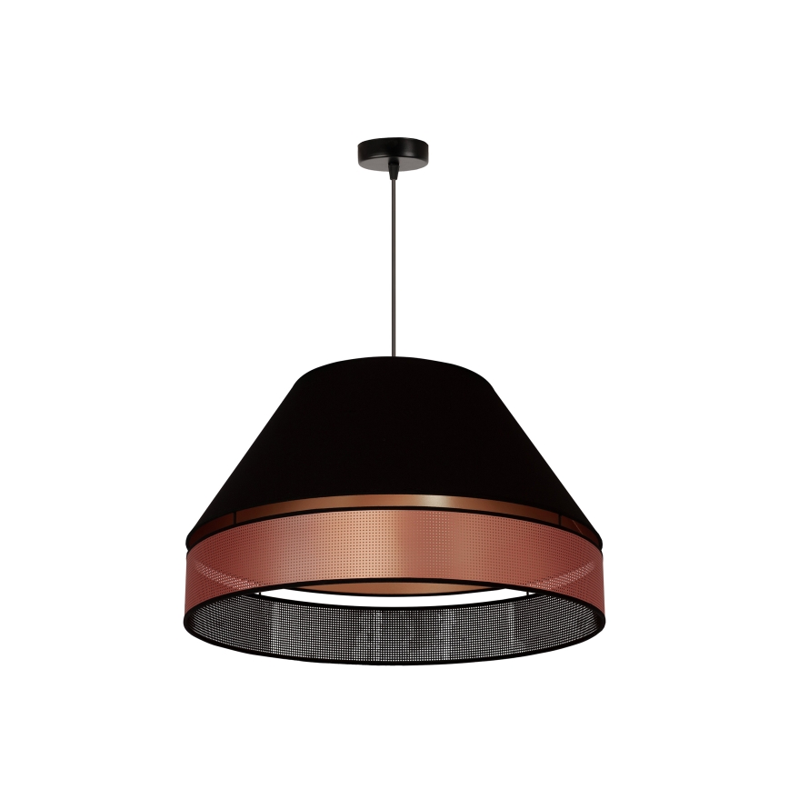 Duolla - Kattokruunu johdossa COPPER SHINY 1xE27/15W/230V halkaisija 60 cm musta/kupari