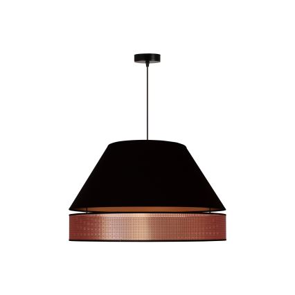 Duolla - Kattokruunu johdossa COPPER SHINY 1xE27/15W/230V halkaisija 60 cm musta/kupari