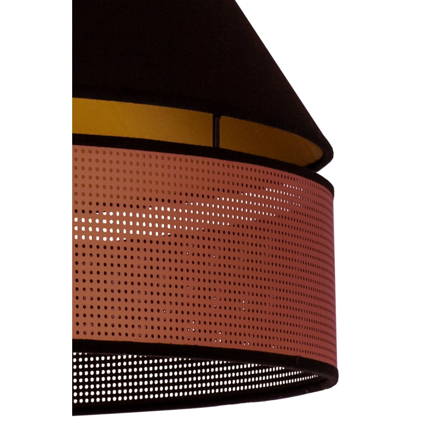 Duolla - Kattokruunu johdossa COPPER SHINY 1xE27/15W/230V halkaisija 60 cm musta/kupari