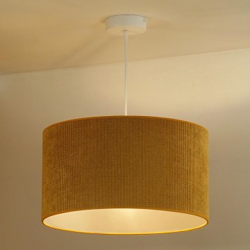 Duolla - Kattokruunu johdossa CORDUROY 1xE27/15W/230V halkaisija 40 cm keltainen