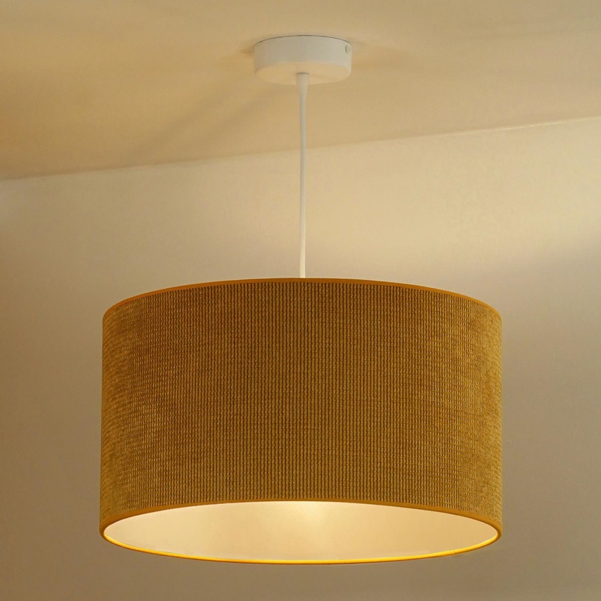 Duolla - Kattokruunu johdossa CORDUROY 1xE27/15W/230V halkaisija 40 cm keltainen