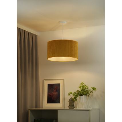 Duolla - Kattokruunu johdossa CORDUROY 1xE27/15W/230V halkaisija 40 cm keltainen