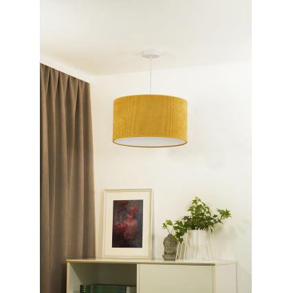 Duolla - Kattokruunu johdossa CORDUROY 1xE27/15W/230V halkaisija 40 cm keltainen
