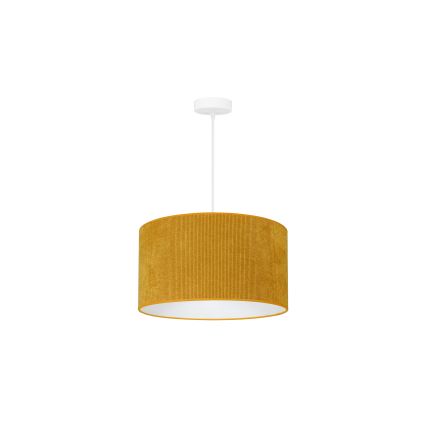 Duolla - Kattokruunu johdossa CORDUROY 1xE27/15W/230V halkaisija 40 cm keltainen