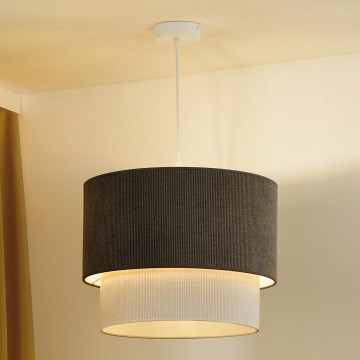 Duolla - Kattokruunu johdossa CORDUROY 1xE27/15W/230V halkaisija 40 cm ruskea/kerma