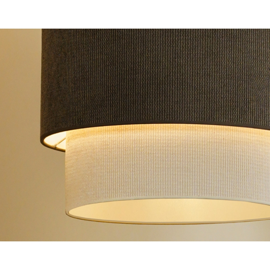 Duolla - Kattokruunu johdossa CORDUROY 1xE27/15W/230V halkaisija 40 cm ruskea/kerma