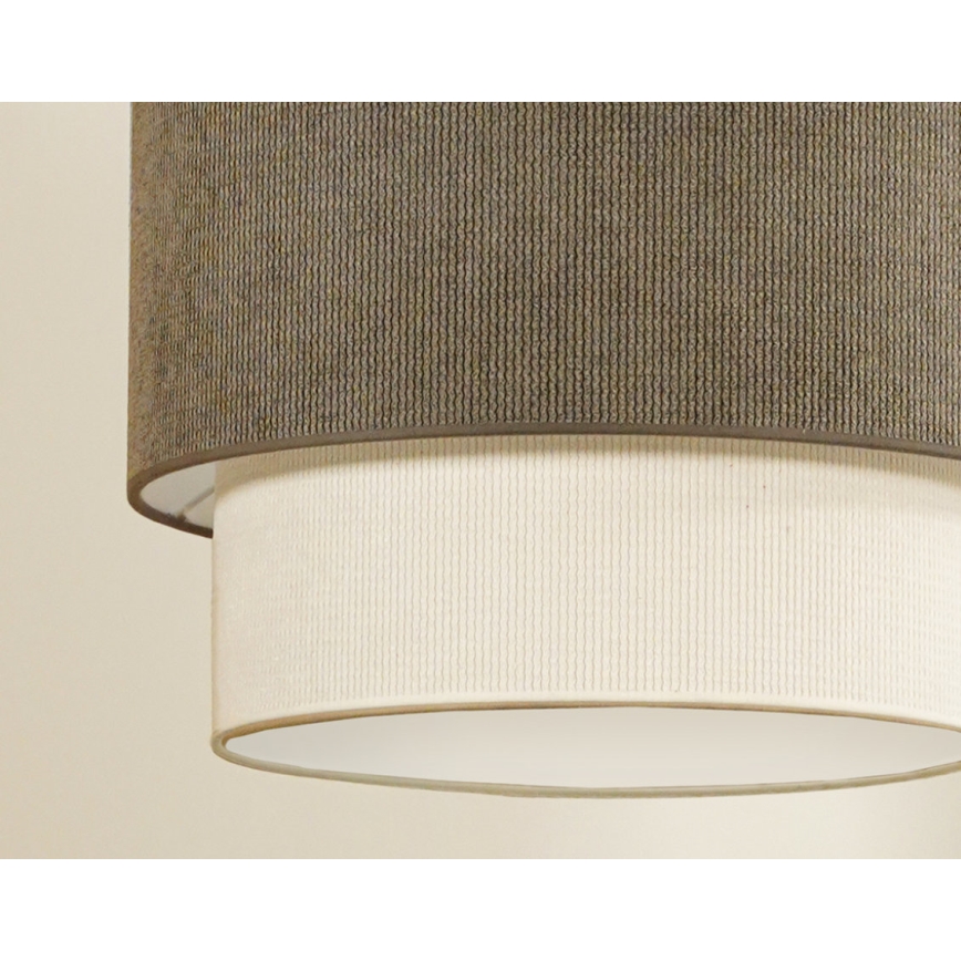 Duolla - Kattokruunu johdossa CORDUROY 1xE27/15W/230V halkaisija 40 cm ruskea/kerma